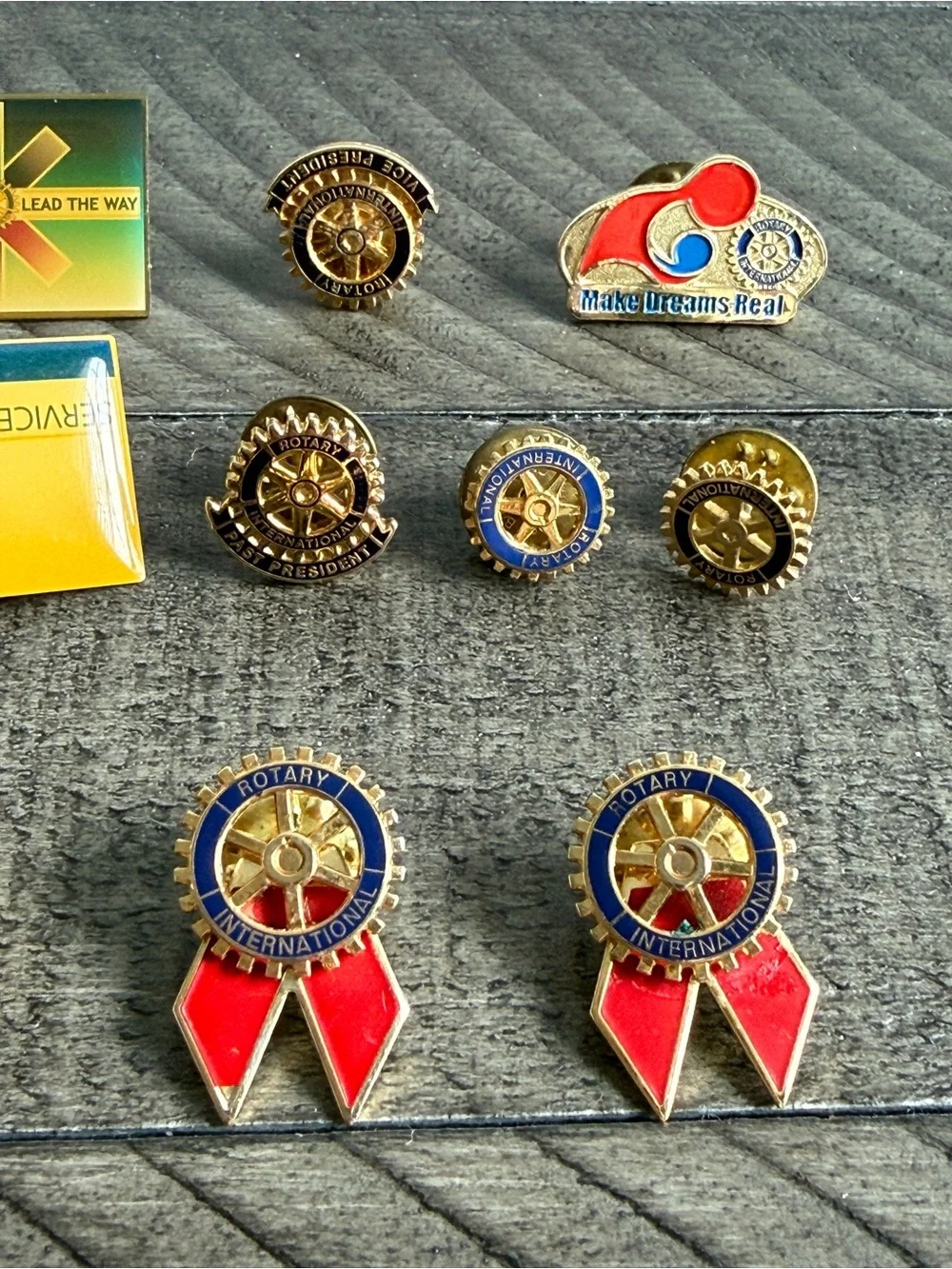 Rotary International Paul Harris Fellow Medal, 4-Way Test Coins, Misc Lapel Pins